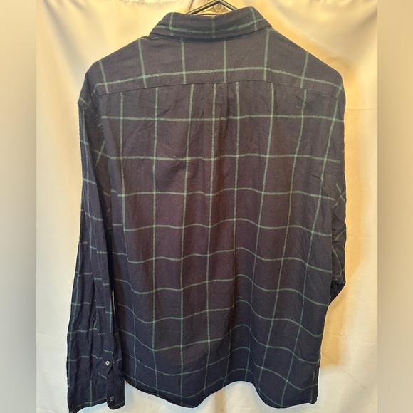 J.CREW Men’s XL Brushed Twill Button Down Navy Green Windowpane Slim Untucked - Picture 4 of 8